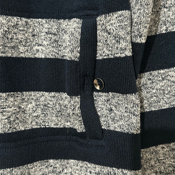 Croft & Barrow Navy and Gray Striped Fleece Jacket - Picture 5 of 6